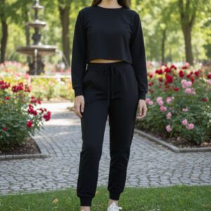 Conjunto Set Jogger y crop top manga larga