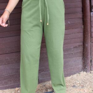 Pantalón bota recta acanalado